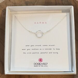 Dogeared Sterling Silver Original Karma Circle Necklace 16”-18” NWT